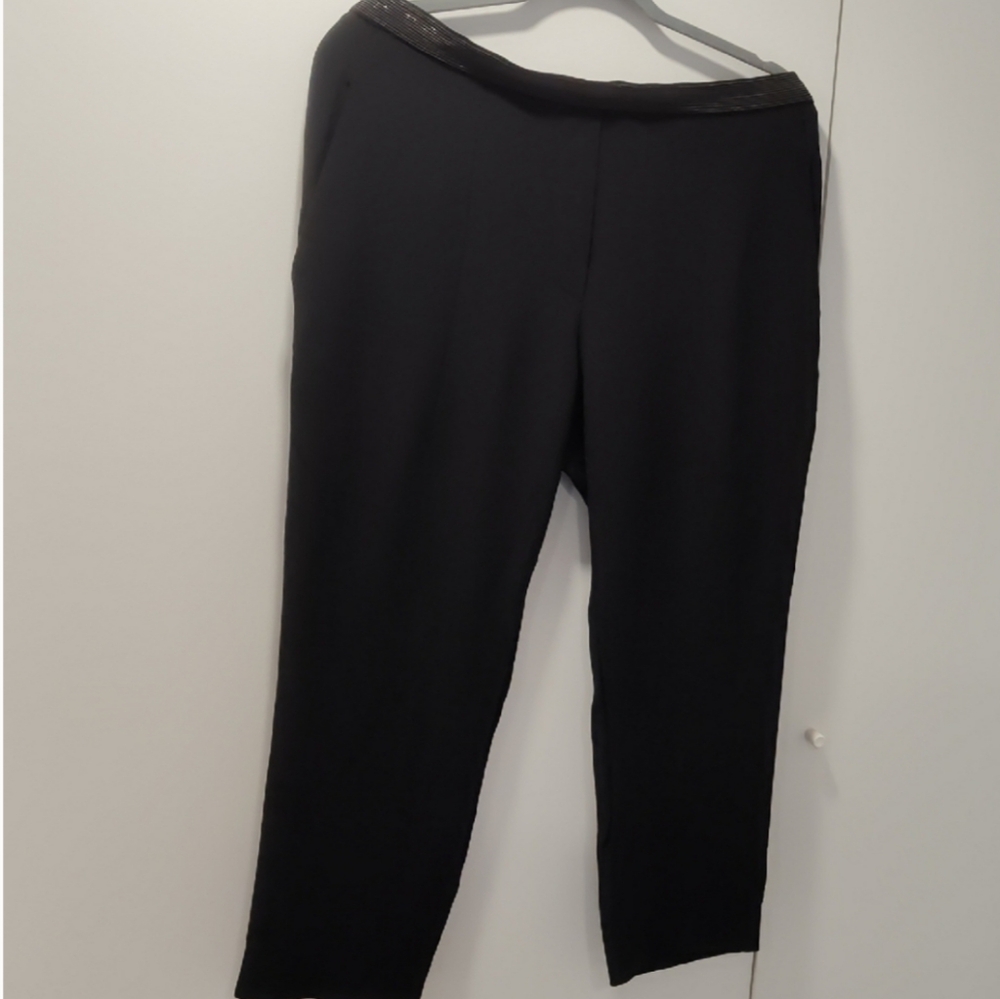 Brunello Cucinelli Black Trousers with Striped Detail